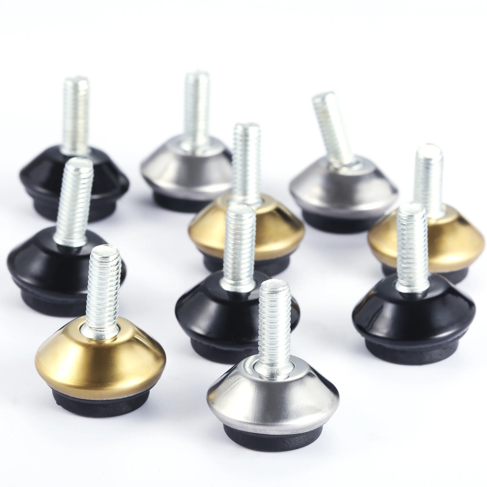 4 sztuk meble niwelatory stopy regulowane metalowe nóżki M6 * 15mm śruba gwintowana czarny/srebrny/złoty do szafki stół i krzesła podstawa maszyny