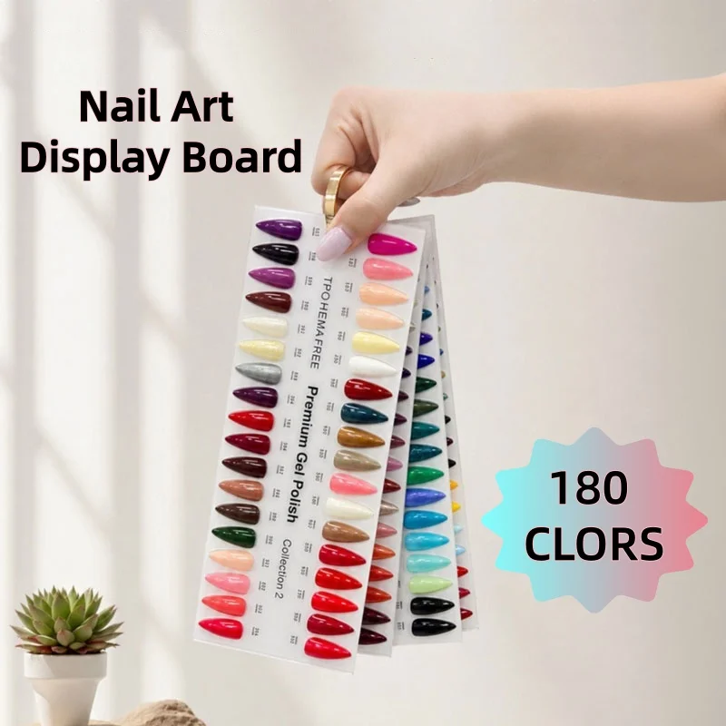 

Nail Art Display Board 180 Colors Acrylic Nail Stand With False Tip Nail Color Show Shelf, Multi-Functional For Manicure Tools
