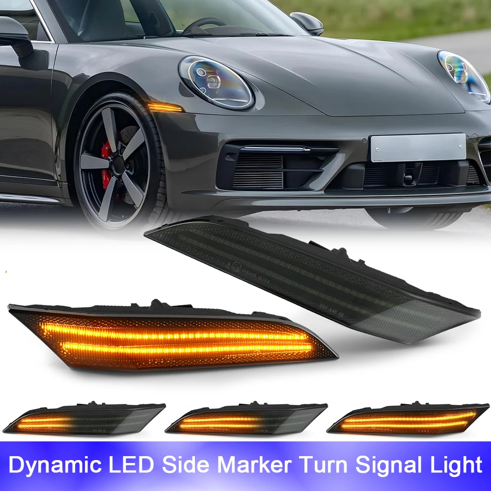 

1Pair Canbus LED Front Fender Side Marker Lights For Porsche 911 992 2019 2020 2021 2022 2023 Parking Indicator Turn Signal Lamp