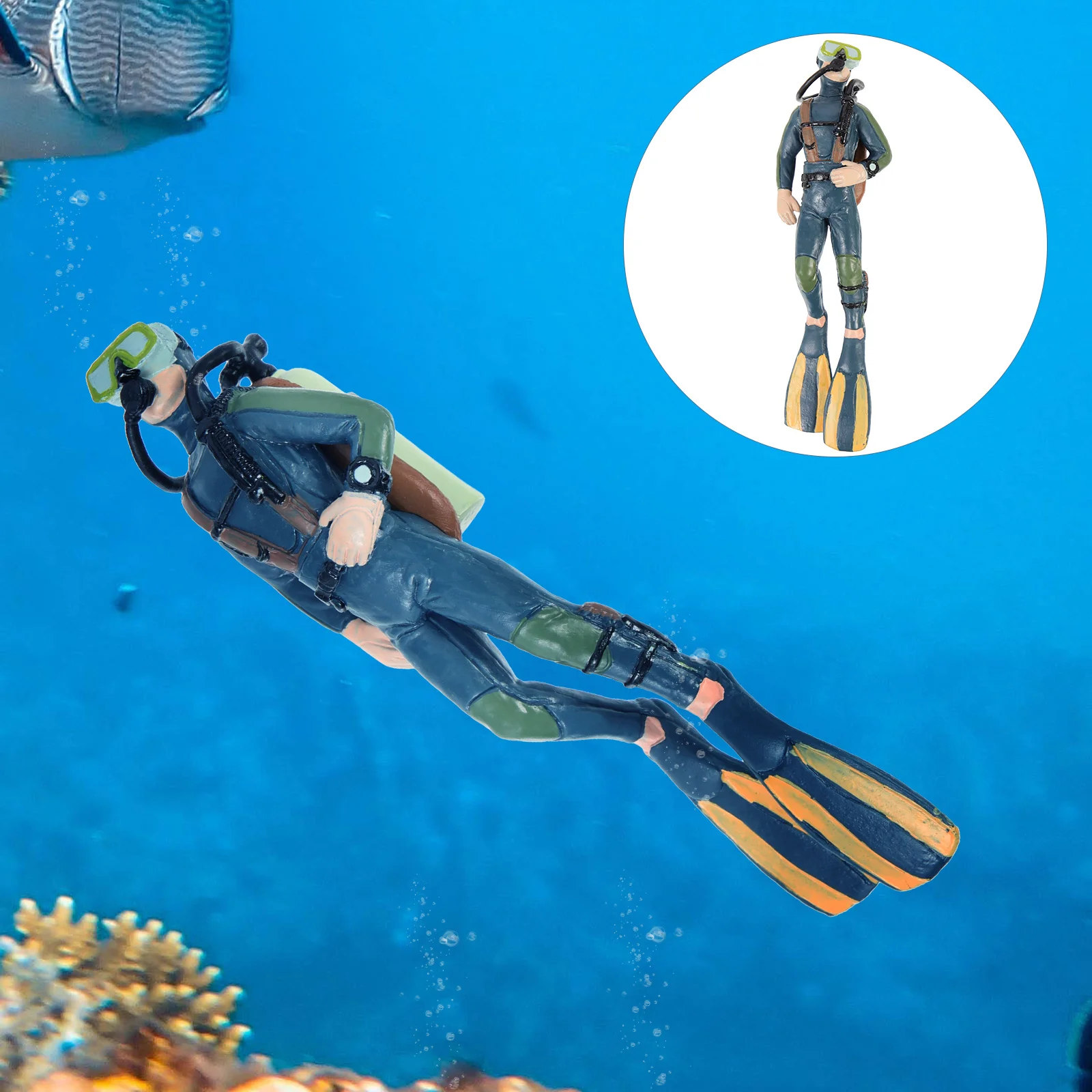 Diver Model Decor Aquarium Decorations Toy Fish Tank Statue Abs Landscaping Ornament Aquanaut Child