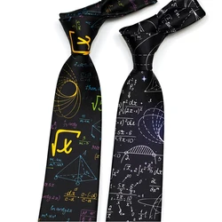 Preppy Chic Creative Design Black Neckties Polyester Formula Neck Ties College Boy Girl Casual Tie Shirt Suit Accessories Cravat