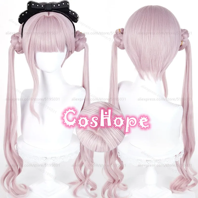 

Tsukumo Kako Cosplay Wig with Double Ponytails Pink Wig Cosplay Anime Heat Resistant Synthetic Wigs for Halloween Party Costume