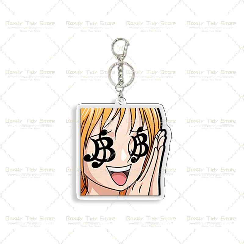 Funny One Piece Expression Acrylic Keychain Luffy Star Eyes Zoro Bubble Nami Robin Sanji Keyring Bag Charm Anime Fans Gift view 4