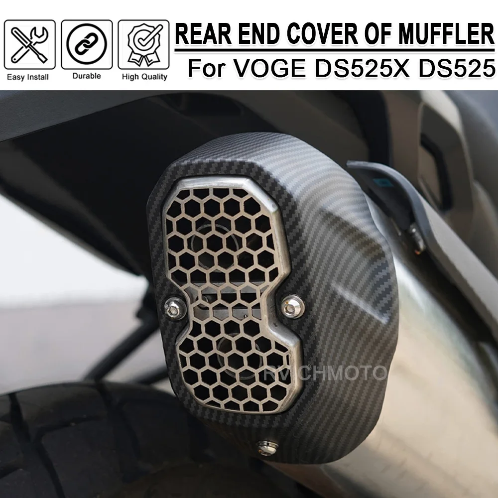 Rear End Cover Of Muffler For VOGE DS525X 525 DSX DS525 X Motorcycle Exhaust Pipe Protective Decorative Exhaust Pipe Tip Cover