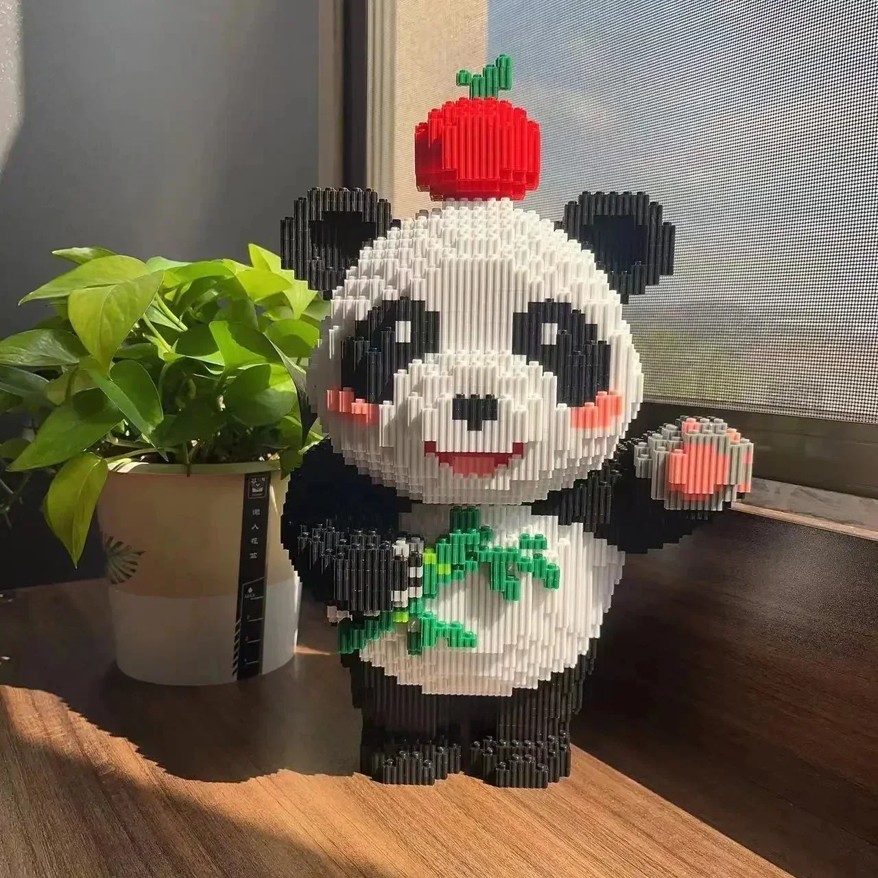 40cm Apple Panda klocki do budowy dla dorosłych Super duże puzzle prezent urodzinowy dla chłopców i dziewcząt 7000 + szt.