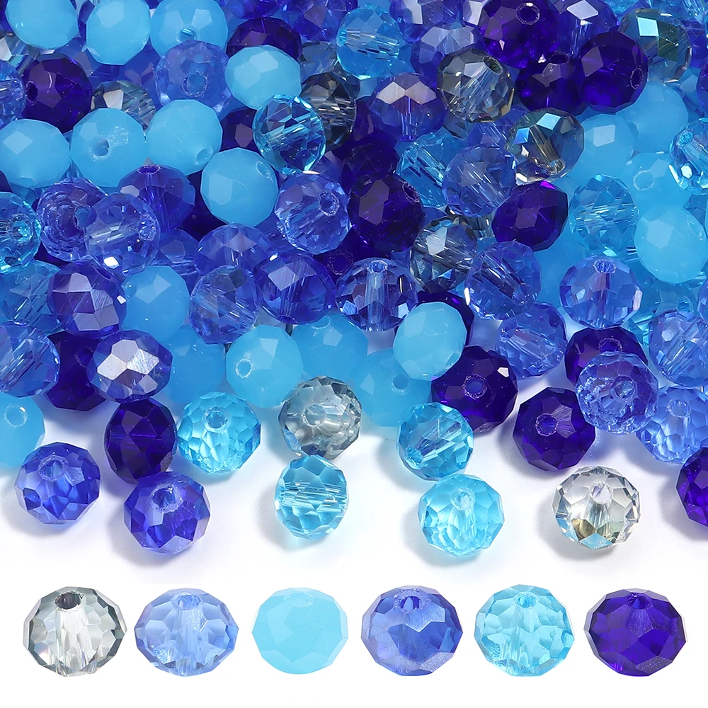Blauwe veelkleurige rondelle Oostenrijk gefacetteerde kristallen glazen kralen losse spacer ronde kralen voor sieraden maken zomerstijl groothandel