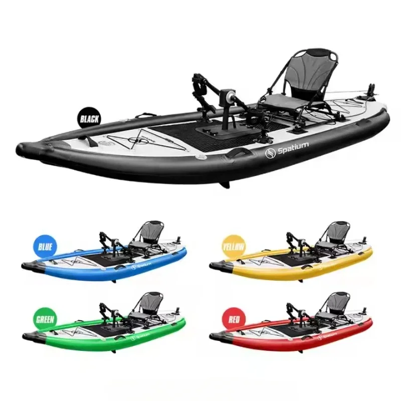 1 Person Pedal Kayak Multi-colour Available Drop Stitch Fishing Inflatable Foot Pedal Drive Rugged Kayak with Pedals