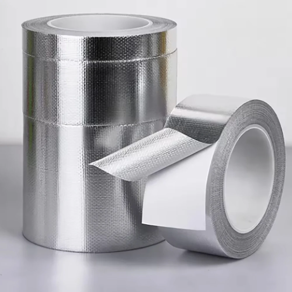 

1 Roll Fiberglass Aluminum Foil Tape HVAC Heat Resistant Tape Heat Shield Thermal Barrier Adhesive Backed Heat Reflective Tape