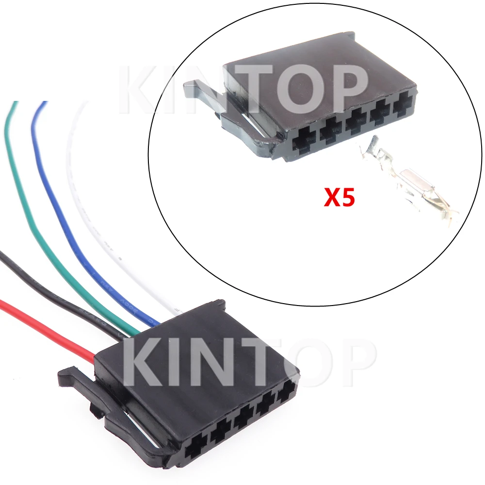 

1 Set 5 Pins Automobile Electric Wire Unsealed Socket with Terminal 1H0953635 Auto Starter Plastic Housing Connector With Wires