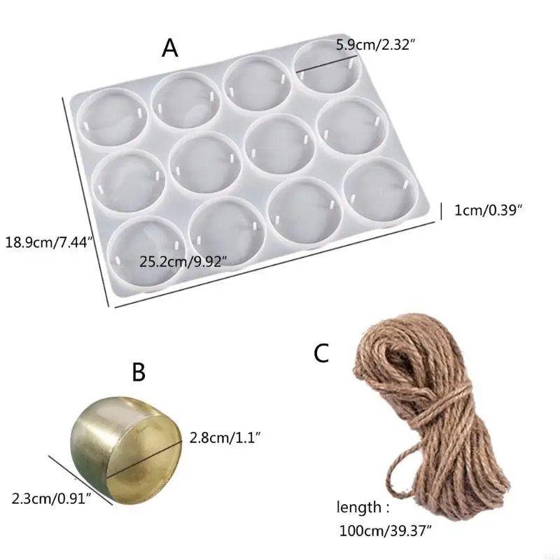 Circle Keychain Charm apoxy epoxy mould مع 2 ثقبان مستديرة القالب السيليكون القالب 55KA #6