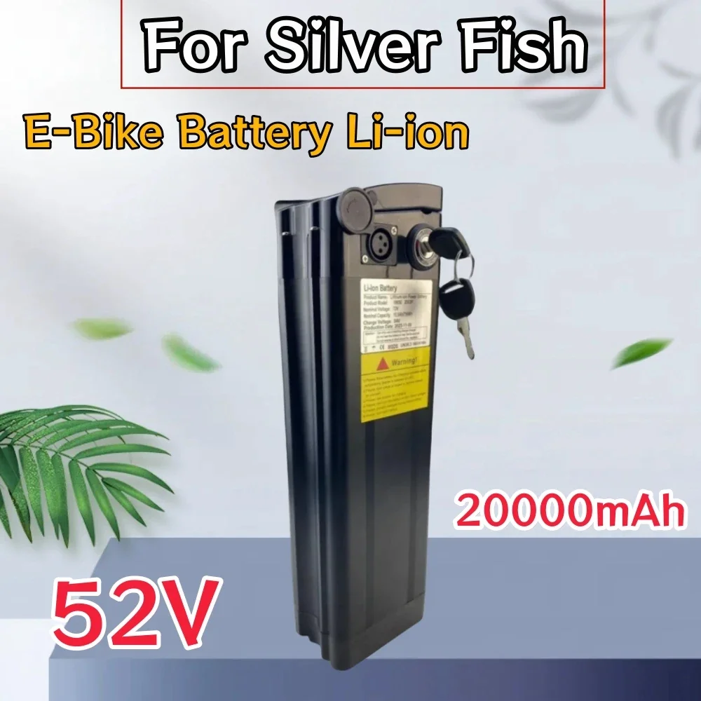 

Silver Fish 52V E-Bike Battery Li-ion 20Ah For Electric Folding Bicycle 250W-1500W With BMS+ 58.8V Charger