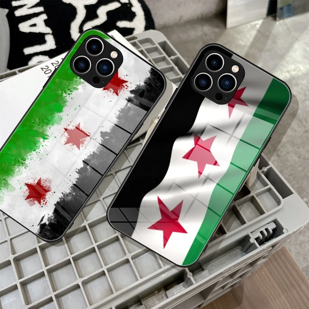 Old Syria Syrian Republic Flag Phone Case Tempered Glass For IPhone 16 15 14 13 12 Pro Max Plus Samsung S24 S23 xiaomi 14 Covers