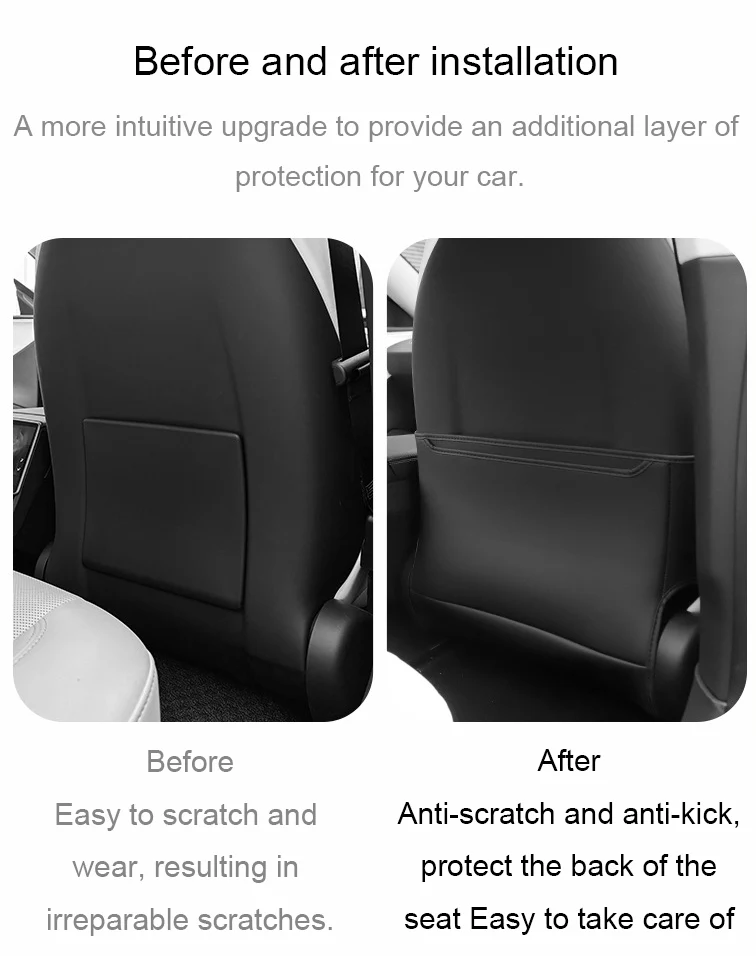 For Tesla Model 3 Highland 2024 Seat Back Semi-Pack Protective Child Anti-Kick Protectors Cover Mats Seatback Pad Accessories