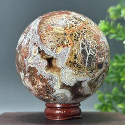 Natural Mexican Agate Sphere Ball Quartz Stone Mineral Gemstone Meditation Spiritual Energy Therapy Aura Home Decoration