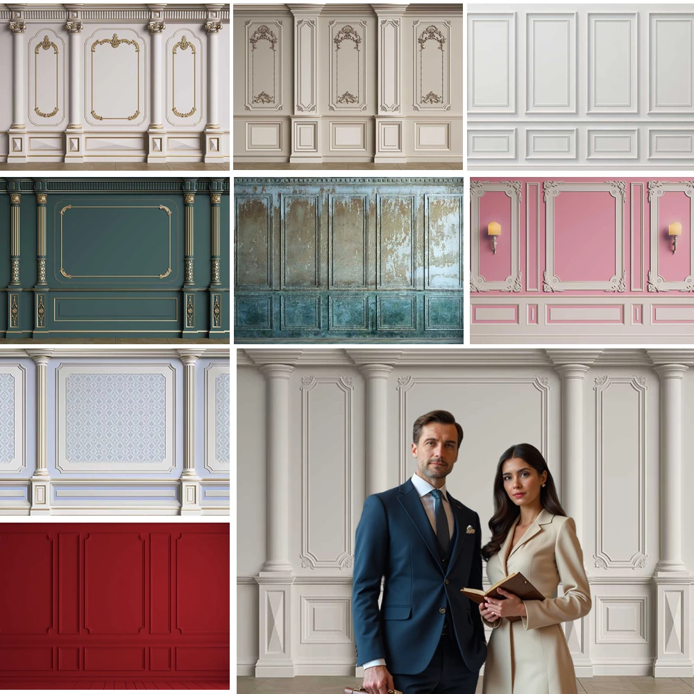 

MOON.QG Living Room Castle Baroque Backdrop Wedding Birthday Decorations Background Poster Photography Backdrop Photo Studio