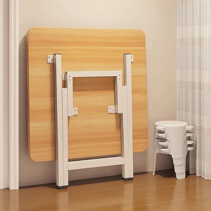 Small table foldable table dining table household apartment rental room simple eating square table light portable stall table