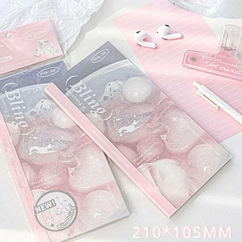 60sheet Aesthetic Fresh Color Ice Cubes Fruit-flavored Sparkling Water Cover Notebook Girl Diary Journal Book Scrapbook Notepad