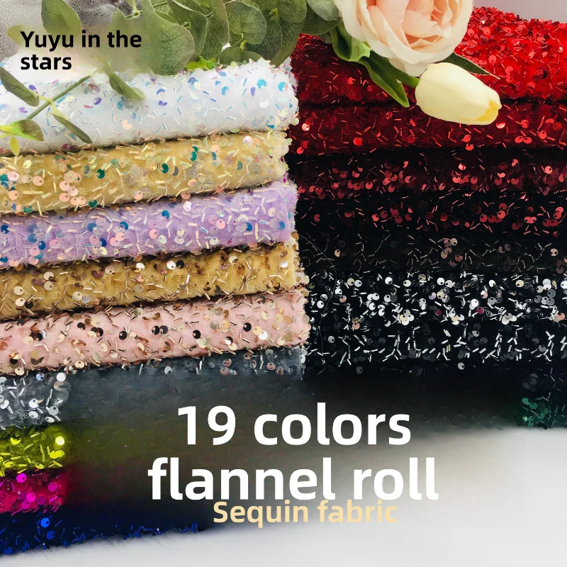 

Эластичная бархатная ткань с вышивкой бисером 5 мм для шитья, сценических костюмов, одежды, модной одежды, ткани на метры