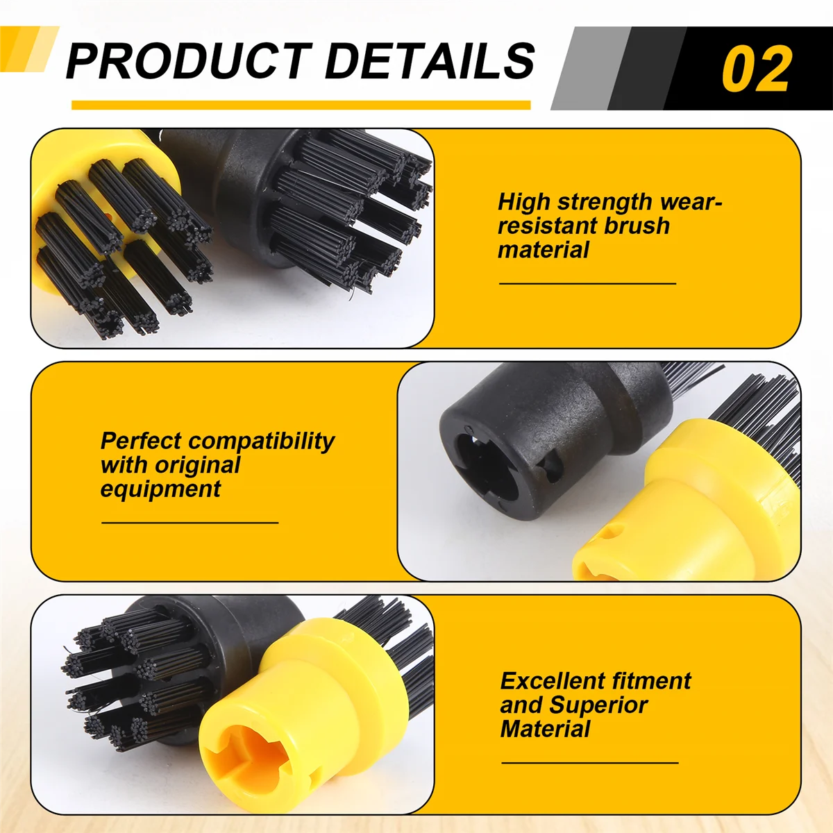 N09R 8-pack handgereedschap mondstuk borstelharen voor Karcher SC1 SC2 SC3 SC4 SC5 SC7 stoomreiniger