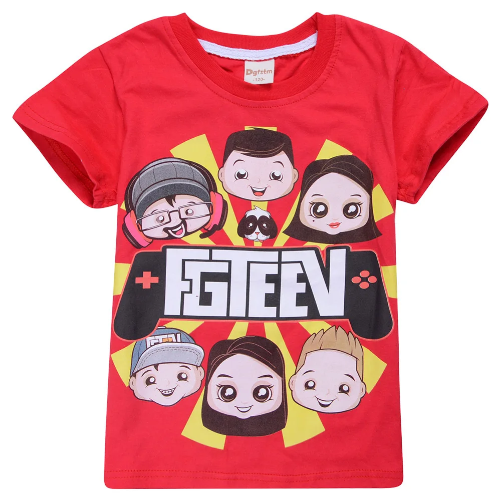 2-16Y Youtube FGTeeV T Shirt Kids Family Gaming Team Clothes Boys Cotton T-shirts Girls Fashion Summer Tops Children Casual Tees