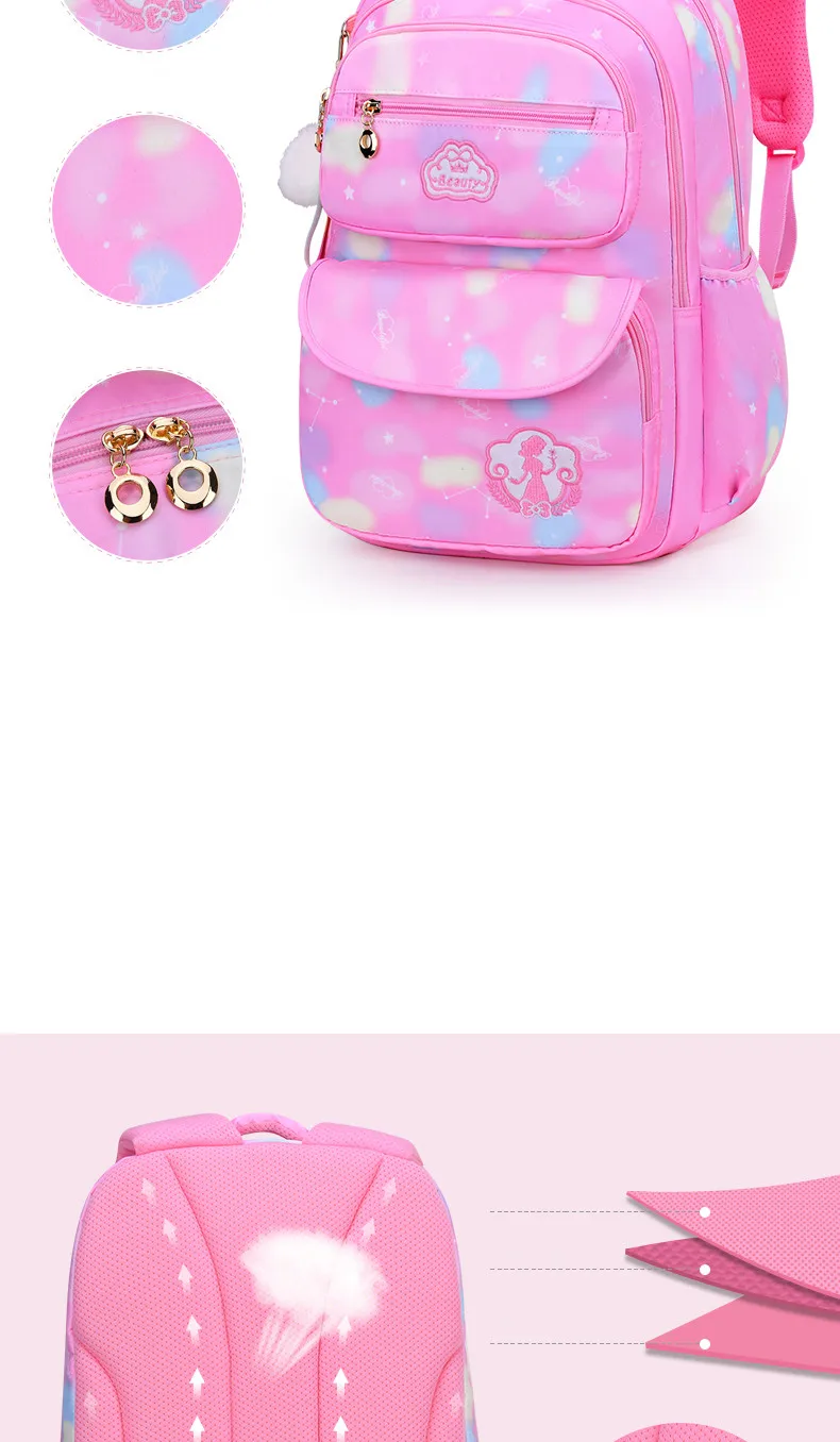 Mädchen-Schulrucksack, Rucksack für Teenager, Frauen, Kinder, weiblich, rosa, Schultasche für Grundschule, weiterführende Schule, Teenager, Kinder – Detail 31