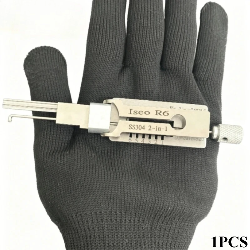 2026NEW Iseo R6 2in1 Decoder Pick Tool SS304 Stainless Precision Locksmith Entry Device for Professional Emergency Door Opening