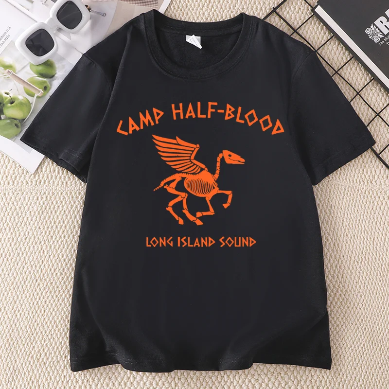 Camp Half Blood T Shirt Men Women Camping Percy Jackson T-Shirt Cotton Short Sleeve Round Neck Halfblood Tshirt Casual Y2k Tees