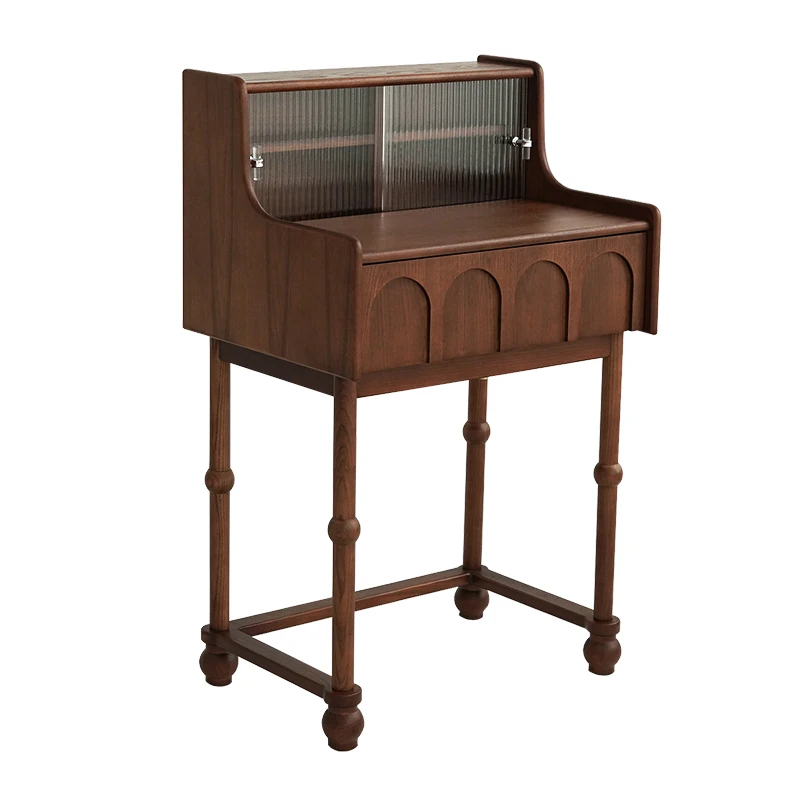 

Retro solid wood dresser bedroom extremely narrow makeup table medieval