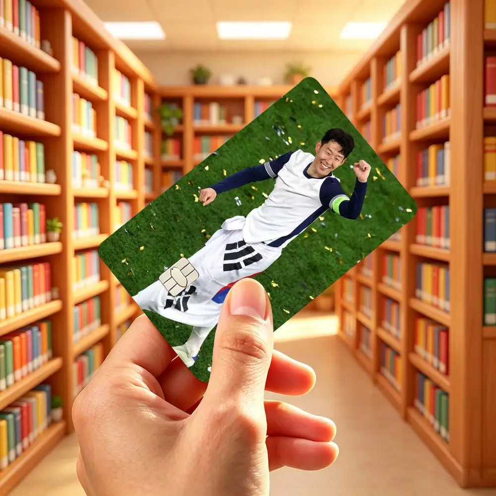 Hot Football Star Son Heung min Credit Card HD Stickers Small Chip Waterproof Sticker Game Card Decal Gift