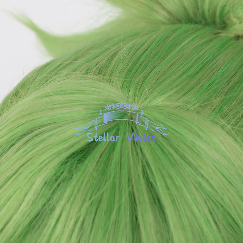 Kuki Shinabu Cosplay Wig Heat Resistant Game Genshin Impact Kuki Shinabu Cosplay Synthetic Wigs 45CM Green Anime Party Wig view 4