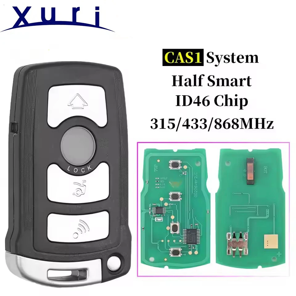 

Умный дистанционный ключ Xuri для BMW Seven 7 серии CAS1, 4 кнопки 315LP/315 МГц/433 МГц/868 МГц ID: 46-ЧИП