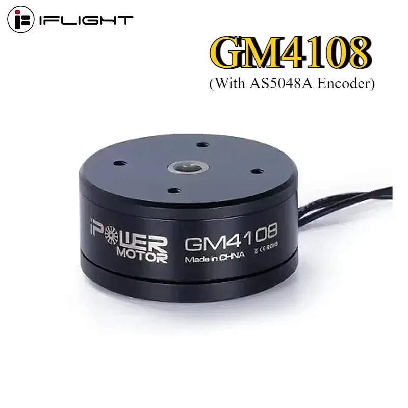 IFlight iPower GM4108 With AS5048A Encoder Brushless Gimbal Motor for Applicable camera Stabilization 600-1200grams 5N/7N/GH2