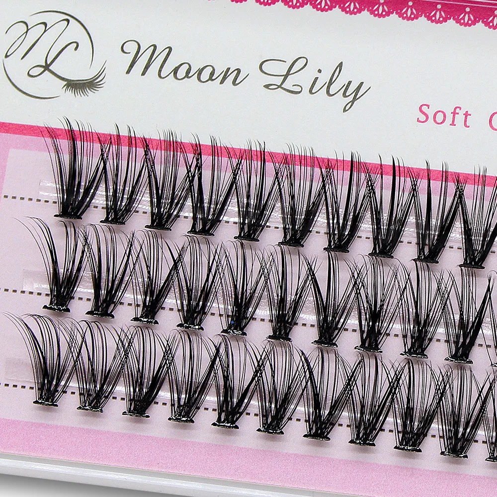 Moonlily 60 Bundles Luxury Thick Cluster EyeLashes Extension 3D Russian Volume Grafting Fake False 20D 30D Mink Eyelash Bunche