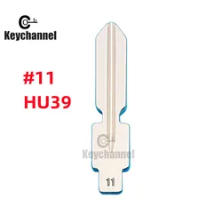 Keychannel 5/10 Cái #11 Kim Loại Trống Dành Cho Xe Mercedes Uncut Lật KD Từ Xa Chìa Khóa Lưỡi Dao Thay Thế Cho Benz 126 124 W140 S320 NO.11 HU39