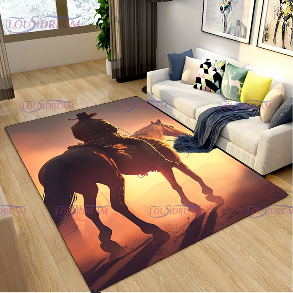 Game Red Dead Redemption 2 Carpet Characters Rugs Door Mat Home Decor Cowboy Area Carpet Living Room Bedroom Kitchen for Home