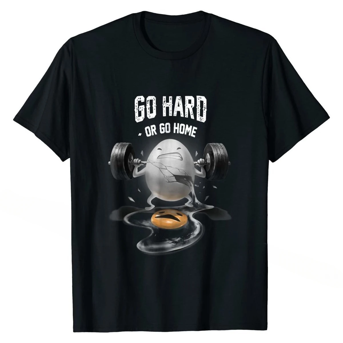 fashion manga Egg weightlifting,Go Hard or Go Home,Fitness T-Shirt Casual T Shirt for Men Oversized Cotton T Shirts Printing