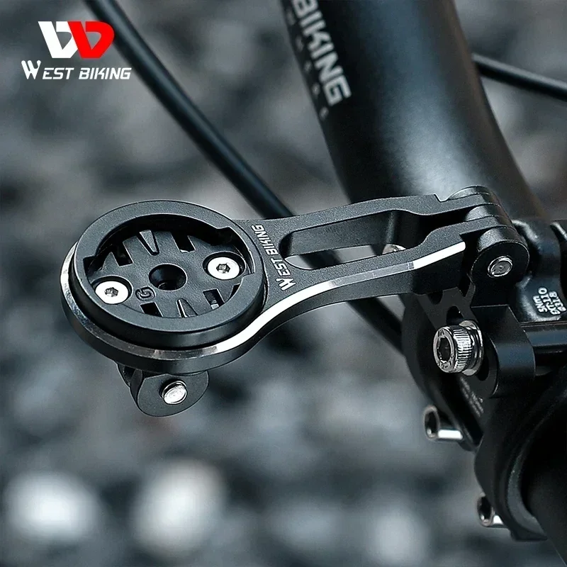 WEST BIKING ปรับจักรยานคอมพิวเตอร์ Mount ผู้ถือ Garmin Bryton สนับสนุน Speedometer Stem Dual Mount สําหรับไฟจักรยาน Gopro