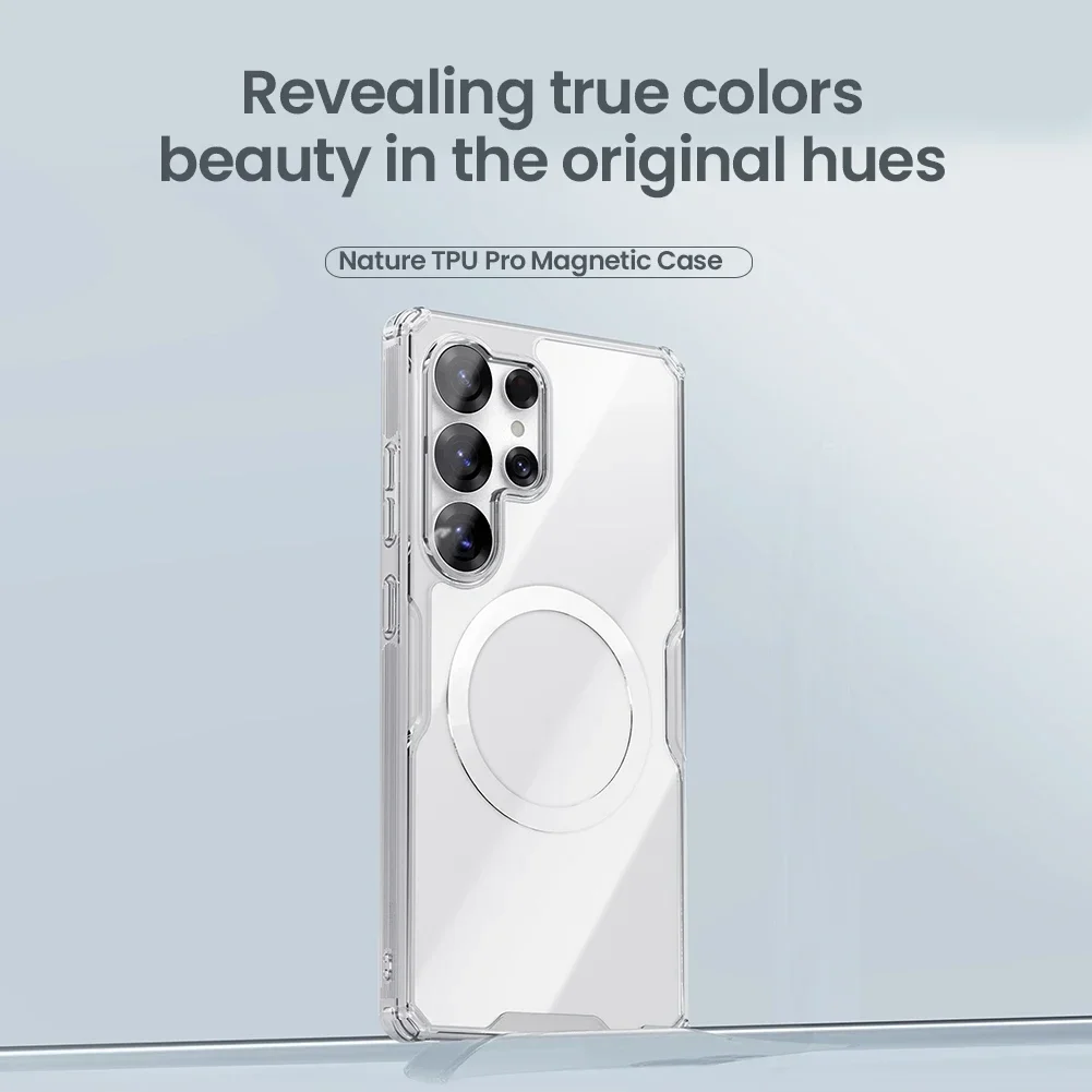 

For Samsung Galaxy S25 Ultra S25+ S24 Ultra S23 Ultra Nature Pro Magnetic Transparent TPU Frame Cover Phone Case
