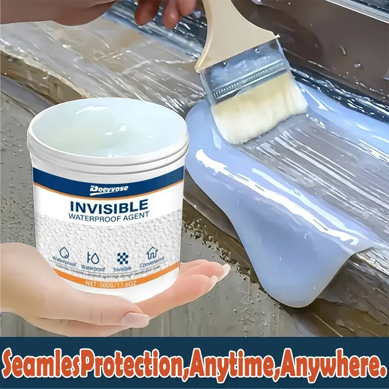 Clear Waterproof500g/300g/100g  Repair Sealant Agent Invisible Anti-Leak Coating Easy To Brush Wall Roof Bathroom Leak Stop Glue