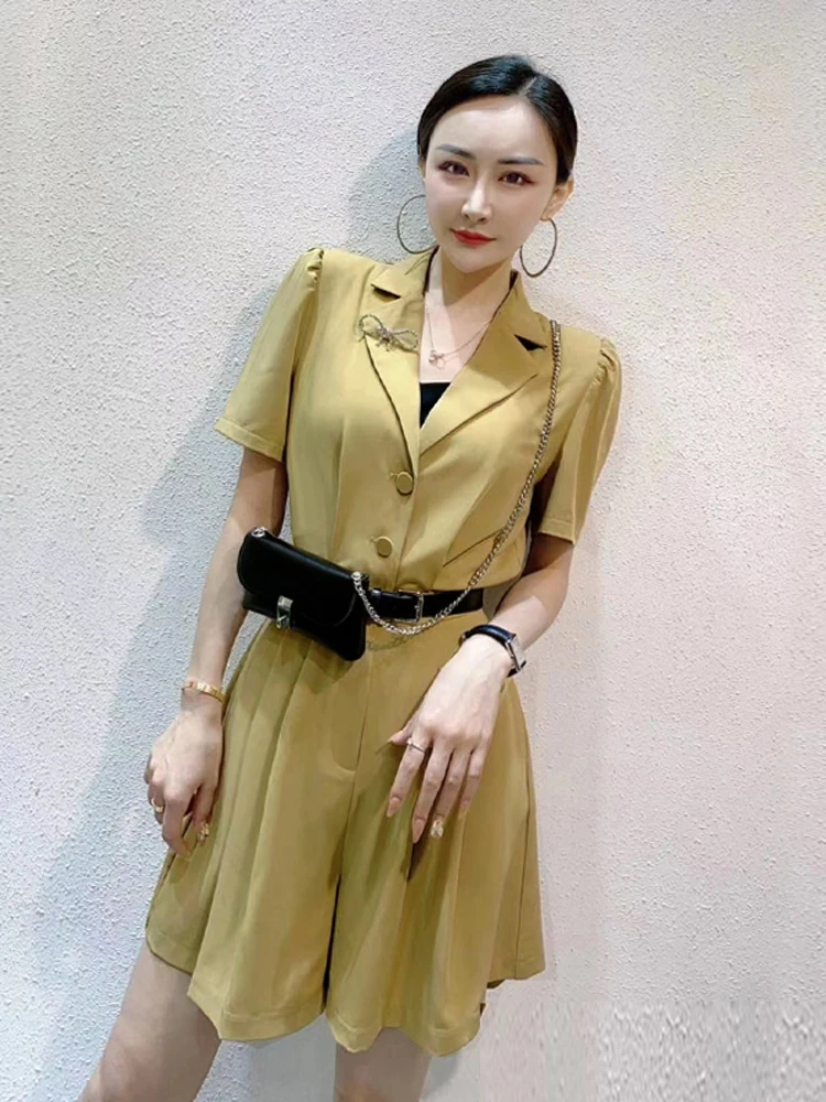 

Летний новый европейский женский костюм-комбинезон с воротником, цельные брюки, женские брюки с эффектом утягивания талии и коррекции фигуры, брюки-палаццо с завышенной талией...