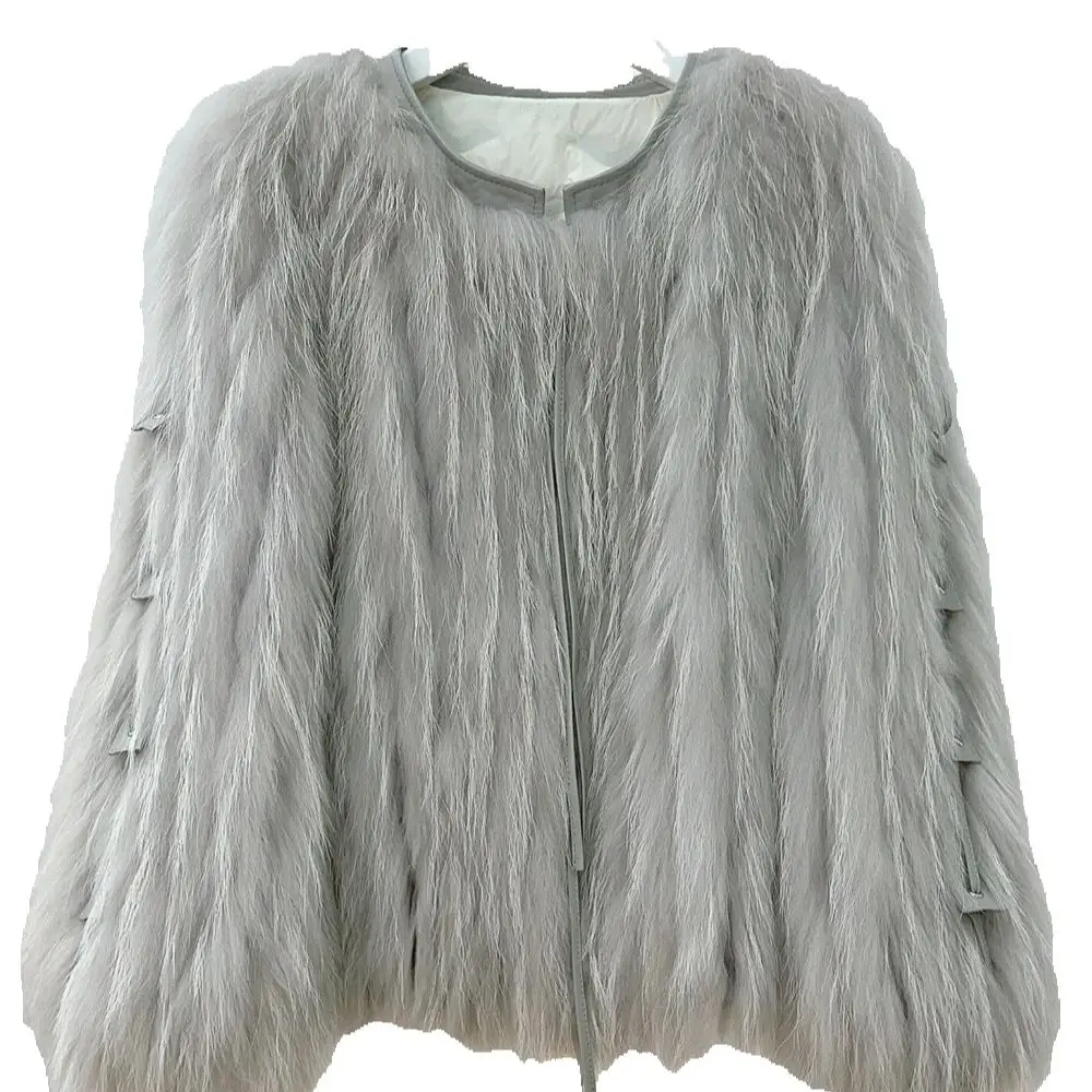 2025 winter new leather patchwork imported  fur fox fur fur coat women fur coat young style
