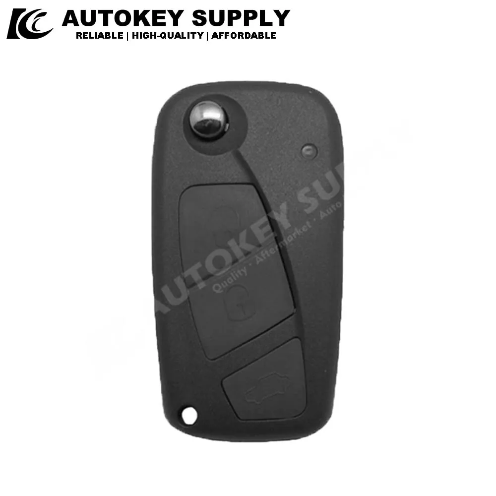 Autokeysupply 2/3 Buttons Remote Flip Key Shell (Black/Blue) For Fiat