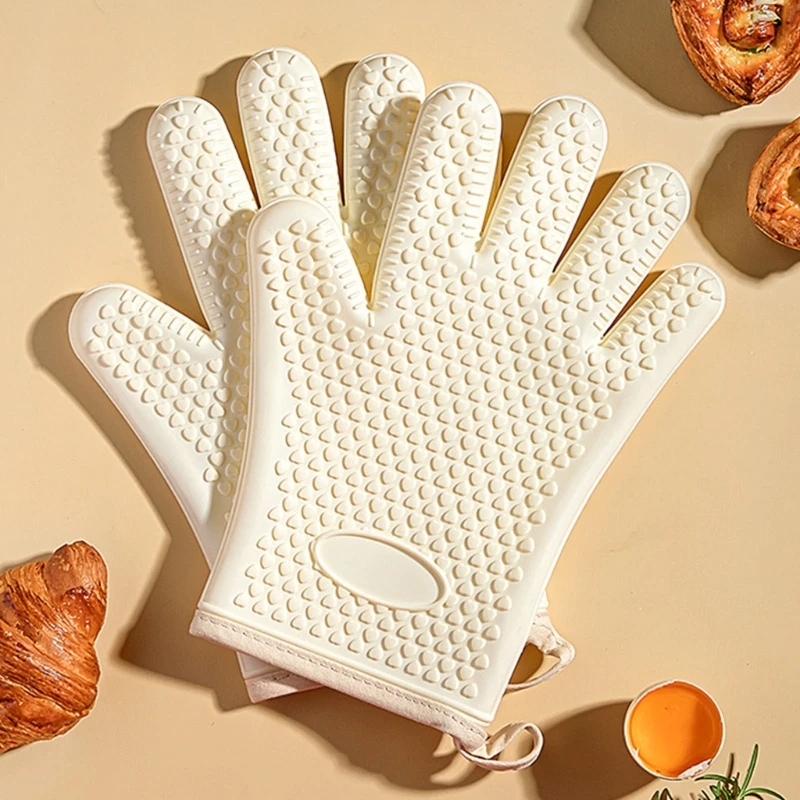 

Comfortable Silicone Cooking Gloves Nonslip Cooking Mitts for Secure Grips