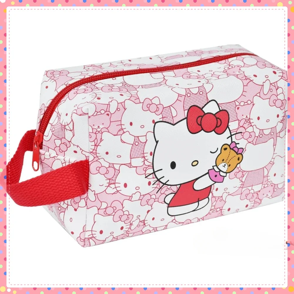 Hello Kitty Travel Cosmetic Bag Large Capacity Cartoon Pouch Makeup PU Travel Storage Toiletry Accessories Organizer Foldable