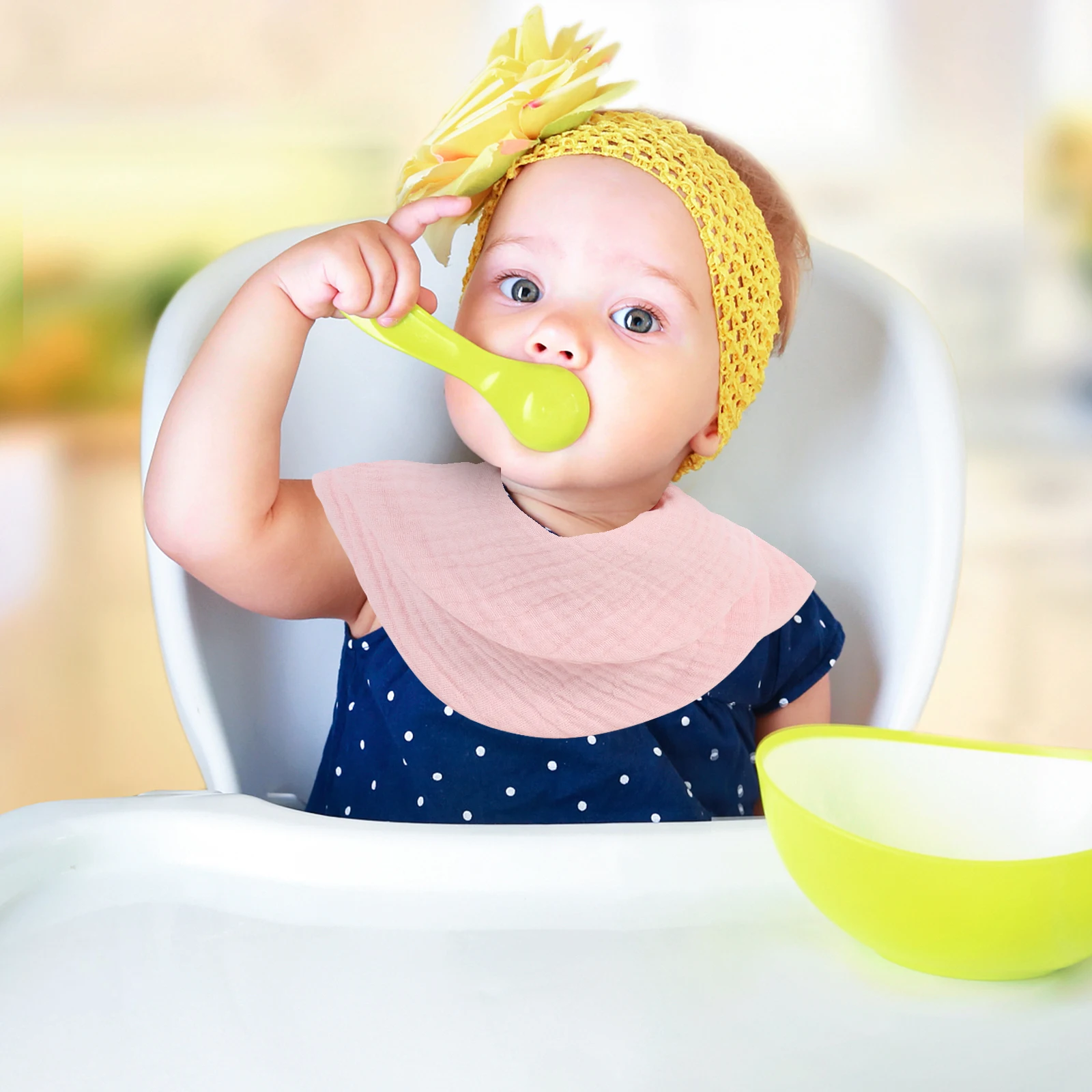 

3pcs Baby Bib Towel Waterproof Cotton Yarn Newborn Drool Bibs Comfortable Portable Bandana Bib Eating Protector Water-Absorbing