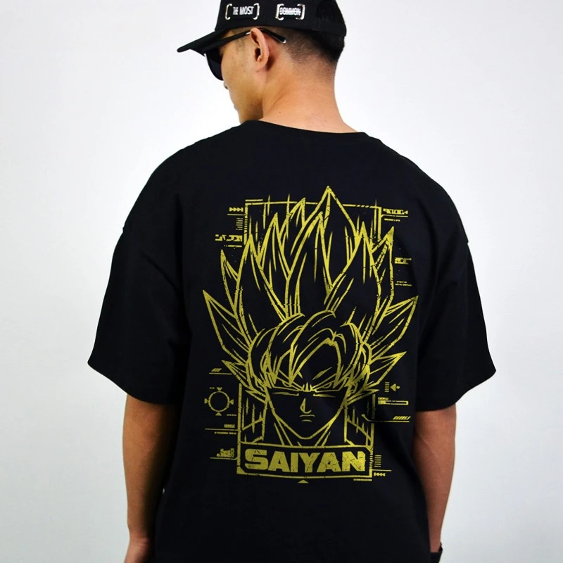 

Anime Dragon Ball Joint Super Saiyan Wukong Vegeta Short Sleeve T-Shirt Pure Cotton Loose T-shirt Men and Women Cotton Oversize
