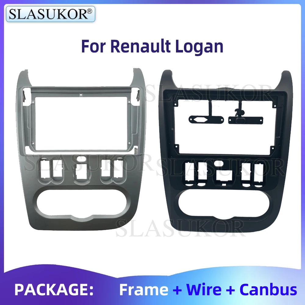 9 Inch For Renault Logan 2009-2015 Car Radio Fascia Panel Dash Kit Install Console Bezel Adapter Plate Frame Accessories