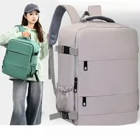 Lightweight Large Travel Backpack, Solid Color Minimalist Multifunctional Student School Bag 4