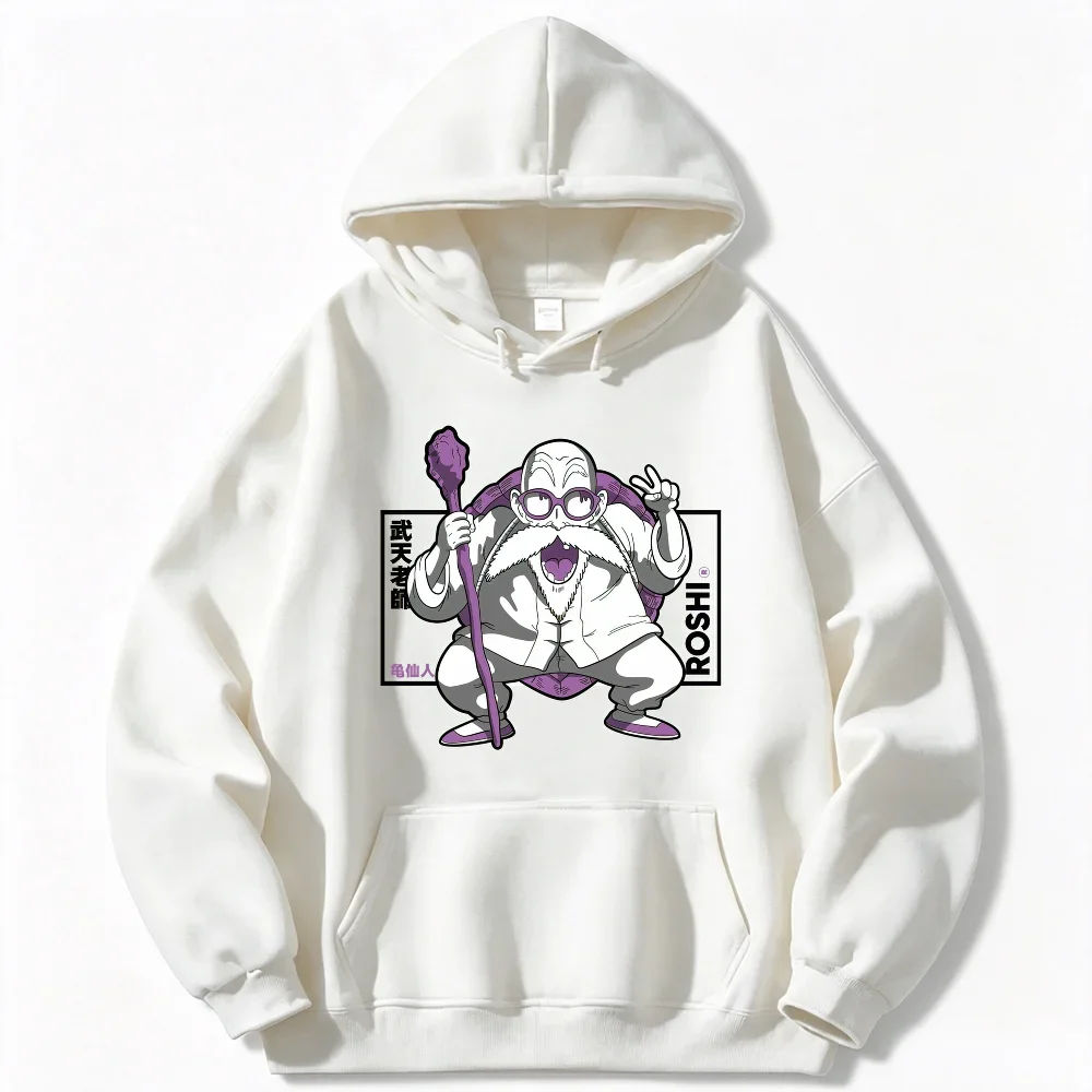 Dragon Ball Master Roshi Graphic Hoodie，Unisex，Drawstring Hooded Sweatshirt Anime Print Oversized Casual Top