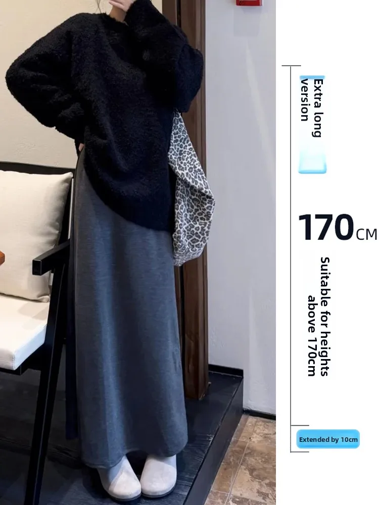 

Длинная юбка-миди Deep ey для женщин, с высокой талией, А-силуэт, стройнящая, осенне-зимняя, модная, для повседневной носки и офиса